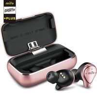 mifo O5 Plus Wireless Earbuds IPX7 Waterproof Bluetooth 5 Earbuds with 100 Hours Playtime, Hi-Fi Sound Wireless Headphones, Built-in Mic with 2600mAH Portable Charging Case (Grey) (Rose Gold)
