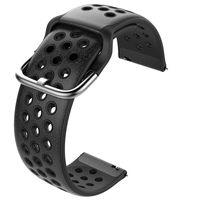 HALLEAST Compatible Fitbit Versa Bands for Men, Women Breathable Sport Replacement Wristband Leather Strap Soft TPU Compatible Fitbit Versa 2, Versa Lite Edition and Versa Special Edition, 23mm Black