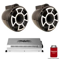 Wet Sounds 8" Black Tower System: A Pair of REV8B-X 8" Tower Speakers & SYN2 700 Watt Amplifier