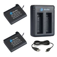 EforTek Replacement Battery(2 Packs) and Dual USB Charger for Garmin Virb Ultra 30 Action Camera and Garmin 010-01529-03, 010-12389-15