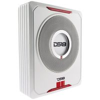 DS18 SQBASS 600 Watts Low Profile Slim Amplified 8 Inch Car Subwoofer with Remote Bass Control + Installation Cable Kit
