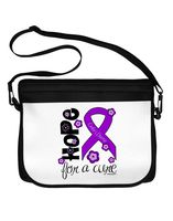 TooLoud Hope for a Cure - Purple Ribbon Crohn's Disease - Flowers Neoprene Laptop Shoulder Bag