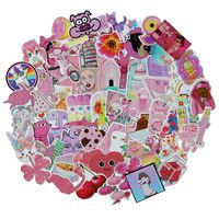 Cute Pink Girl Stickers Pack 64-Pcs Decals of Bumper Stickers Decals for Cars Motorcycle Portable Luggages Laptops Waterproof Sunlight-Proof (64pcs Pink Girl)