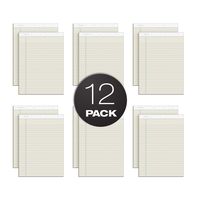 TOPS Prism Writing Pads, 8-1/2" x 11-3/4", Legal Rule, Ivory, Perforated, 50 Sheets, 12 Pack (63130)