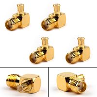 Areyourshop 4PCS SMA Female Jack to MCX-JW Male Plug Right Angle Adapter Connector