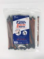 Rubber Lined, Releasable, Heavy-Duty Zip Ties, UV Rated, 8 Inch, Reusable, Black Nylon Zip Ties, Assorted Colors (Blue, Red, Orange) - GripLockTies (100, Orange)