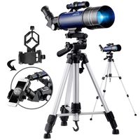 MAXLAPTER Telescope for Kids Beginners, Fully Coated Glass Optics 70mm Astronomical Refractor Travel Scope with Adjustable Tripod, Finder Scope and Smartphone Adapter
