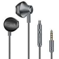 Fasgear in Ear Headphones, Heavy Deep Bass Noise Isolating Wired Earbuds, Earphones with Stereo Mic Remote, Compatible with iPad, iPod, Android Smartphones, MP3 with 3.5mm Headphone Jack (Gray)