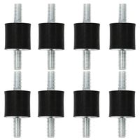 Homend 8pcs Rubber Vibration Isolator Mounts Shock Absorber with M5 x 10mm Studs,15 x 15mm Rubber Mounts,Vibration Isolators