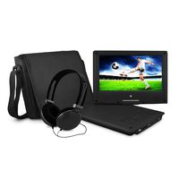 Ematic Portable DVD Player with 9-inch Swivel Screen, Travel Bag and Headphones, Black