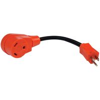 Valterra 15 Male-30 Amp Female A10-1530 Mighty 12" Adapter Cord w/Handle-15AM to 30AF, Red
