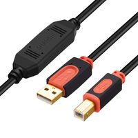 SNANSHI Long Printer Cable 40 ft Active Printer Cable USB 2.0 Type A Male to Type B Male Printer Scanner Cable for HP, Canon, Lexmark, Epson, Dell, Xerox, Samsung etc