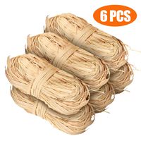 300g Natural Raffia, Raffia Ribbon Perfect for Crafts Weaving or Bouquets Decoration, Total 6 x 50g