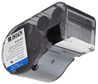 Brady M-32-427 Vinyl B-427 Black on White/Clear Label Maker Cartridge, 1-1/2" Width x 1-1/2" Height, For BMP51/BMP53 Printers