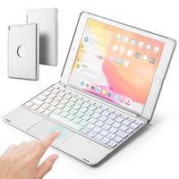 Goglor Touchpad Keyboard Case for iPad Air/Air2/Pro9.7 & iPad2017/2018 iPad, Auto Wake & Sleep Wireless Executive Keyboard Case with 7-Color Backlit Keyboard 9.7, Aluminum Alloy Protective Case