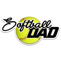 Decal Serpent Softball Dad Color Vinyl Sports Car Laptop Sticker - 6"