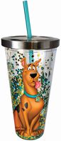 Spoontiques 21344 Scooby Doo Glitter Cup w/Straw, 20 ounces, Multicolored
