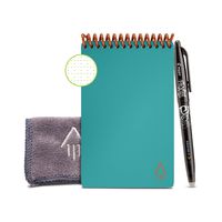 Rocketbook Smart Reusable Notebook - Dotted Grid Eco-Friendly Notebook with 1 Pilot Frixion Pen & 1 Microfiber Cloth Included - Neptune Teal Cover, Mini Size (3.5" x 5.5")