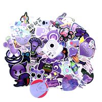 Cute Purple Sticker Vinyl Fashion - Waterproof Sticker Child Girl Teen Aesthetic Motorcycle Bike Skateboard Guitar Suitcase Laptop iPad Phone Case Doodle Water Bottle Kettle (61pcs)