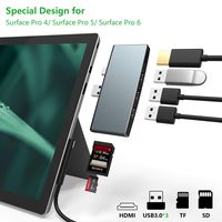 【Upgraded Version】 Microsoft Surface Pro Docking Station, Bawanfa USB 3.0 Surface Pro Dock with 4K HDMI, 3 x USB 3.0 Ports, SD/TF (Micro SD) Card Reader for Surface Pro 4/ Pro 5/ Pro 6