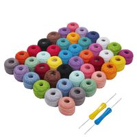 Kurtzy 42 Pcs Crochet Thread - Cotton Thread Balls - Crochet Yarn - Ideal for Beginners & Experienced Crochet Enthusiast (80.9 Yards Each) - Assorted Colors - 2 Pcs Crochet Hooks