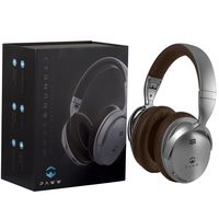 Paww WaveSound 2.1 Wireless Bluetooth 4.2 Over-The-Ear Foldable Headphones/Headset with Mic, aptX Low Latency (34 ms) Super Fast Audio for TV, PC Gaming, Wired Mode - Silver/Brown