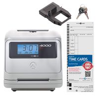 Pyramid 4000 Auto Totaling Time Clock, 50 Employees - Made in USA