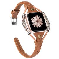 TOYOUTHS Leather Strap Compatible with Fitbit Versa/Versa 2 Bands for Women Slim Genuine Leather Wristbands Replacement Versa Lite Special Edition Dressy Handmade Accessories Brown