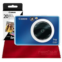 Canon Ivy CLIQ+ Instant Camera Printer (Sapphire Blue) + 30 Sheets Photo Paper + Basic Accessories Bundle (USA Warranty)