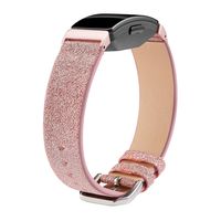 MEFEO Compatiable for Fitbit Inspire HR & Inspire Bands, Shiny Leather Band Replacement Accessories Strap Wristband for Fitbit Inspire/Inspire HR Fitness Tracker (Pink)