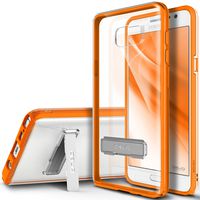 Galaxy Note 5 Case, OBLIQ [Naked Shield][Orange] - with {NEW/Revised Version}Kickstand Thin Slim Fit TPU Bumper Hard Hybrid Shock Resist Protective Clear Case