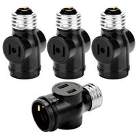 E26 Socket to 2-Prong Outlet Adapter JACKYLED UL Light Bulb E26 Socket Adapter US Standard Screw Light Holder E26 to Outlet Splitter 2 Polarized Outlet Converter E26 Socket Adapter 4-Pack