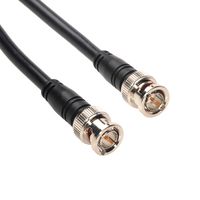 Amphenol CO-059BNCX200-015 Black RG59A/U Coaxial Cable, 75 Ohm, BNC Male to BNC Male, 15'