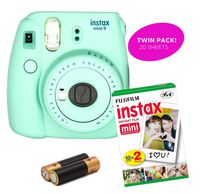 Fujifilm - Instax Mini 9 & Instax Mini 7S Instant Camera Product Bundles | Film Pack Options | Fujifilm Renewed (Mini 9 + 1 Film Pack, Mint Green)