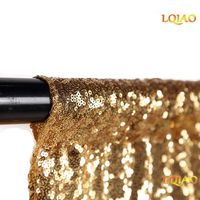 LQIAO Sequin Backdrop Curtain Panel 2x8FT-Gold,Sequin Photography Backdrop Curtain for Party/Home Curtain Decoration 1pc, Pocket 2x8FT(60x245cm))