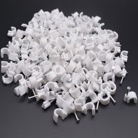 Antrader 500pcs Nail in Cable Clips 8mm Ethernet Cable Nails Tacks Clips for RG59 Coax Cat5 Cat6 Cable