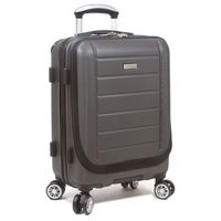Dejuno Compact Hardside 20-inch Carry-on Luggage with Laptop Pocket-Charcoal