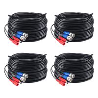 ZOSI 4 Pack 100ft 30M Ahd Tvi Bnc Power Video Cable Wire Connector for Security System CCTV Camera 4336304935