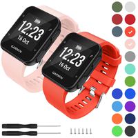 GVFM Band Compatible with Garmin Forerunner 35, Soft Silicone Replacement Watch Band Strap for Garmin Forerunner 35 Smart Watch, Fit 5.11-9.05 Inch (130-230 mm) Wrist (Pink+Orange Red)