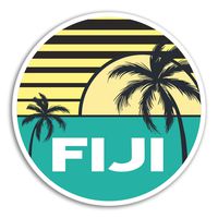 2 x 10cm Fiji Vinyl Stickers - Island Cool Travel Sticker Laptop Luggage #18052 (10cm Wide)