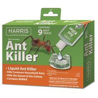 HARRIS Ant Killer, 3oz Liquid Borax Value Pack Includes 9 Bait Trays for Indoor Use