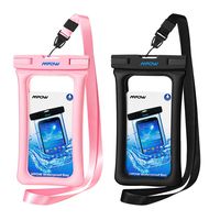 Mpow 084 Waterproof Phone Pouch Floating, IPX8 Universal Waterproof Case Underwater Dry Bag Compatible iPhone 11 Pro Max/XS Max/XR/X/8P/7P Galaxy S10/S9 Note 10/9 Google Pixel Up to 6.5" (Black+Pink)