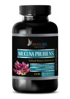 Mood and Energy Booster - MUCUNA PRURIENS 350 MG - Velvet Beans Extract - mucuna pruriens Capsules - 1 Bottle 60 Capsules