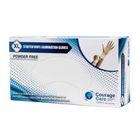 Courage Care Stretch Vinyl Exam Gloves - Latex Free, Powder Free, XL, Case of 2000