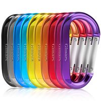 Gimars 3" 10 Pcs Improved Durable Spring-Loaded Gate Aluminum D Ring Carabiners Clips Hook for Home, Rv, Camping, Fishing, Hiking, Traveling