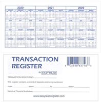 12 Check registers for Personal Checkbook - Checkbook Ledger Transaction Registers Log for Personal or Business Bank Checking Account, Saving Account, Deposit, Credit Card, and Large Booklet