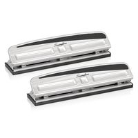Swingline Desktop Hole Punch, Hole Puncher, Pro Punch, Adjustable, 2-3 Holes, 10 Sheet Punch Capacity, Black/Silver, 2 Pack (A7074066AZ)