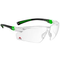 NoCry Safety Glasses with Clear Anti Fog Scratch Resistant Wrap-Around Lenses and No-Slip Grips, UV Protection. Adjustable, Black & Green Frames