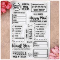 Kwan Crafts Happy Mail Thank You Clear Stamps for Card Making Decoration and DIY Scrapbooking