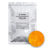 "Dry & Dry" [1.2-5 LBS] Premium Orange Indicating Silica Gel Desiccant Beads(Industry Standard 2-4 mm) - Rechargeable Silica Gel Beads(1.2 LBS)